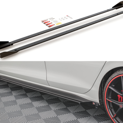 Racing Durability Difusores de embaladeiras laterais + Flaps Volkswagen Golf 8 GTI / GTI Clubsport