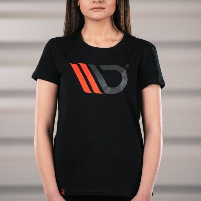 Womens Preto T-shirt with red logo