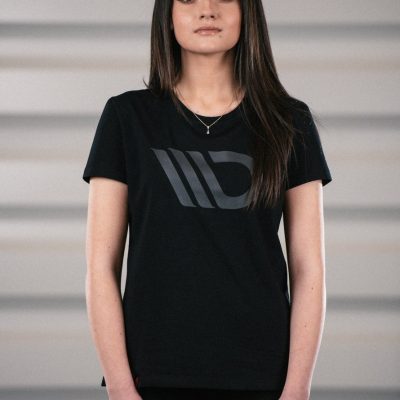 Womens Preto T-shirt with grey logo