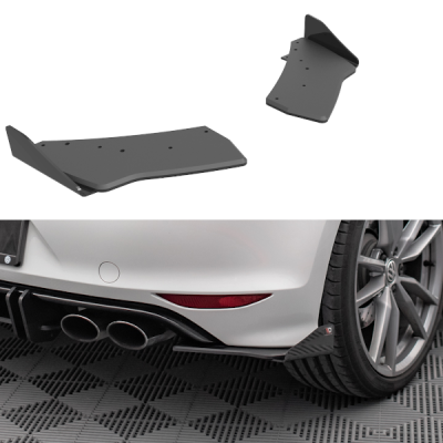 Street Pro Splitters laterais traseiros + Flaps Volkswagen Golf R Mk7
