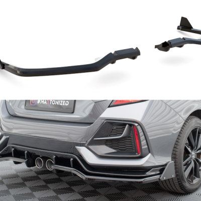 Splitter Central Traseiro (with vertical bars) + Flaps Honda Civic Sport Mk 10 Facelift