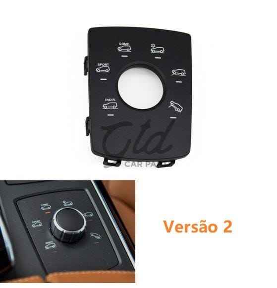 Moldura Modos de Condução Preta Mercedes-Benz ML GL GLS GLE W166 W292 2012-2019 Versão 2