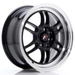 JR Wheels JR7 15x7 ET38 4x100/114 Gloss Black w/ Machined Lip - Image 2