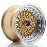 JR Wheels JR9 15x9 ET10 4x100/108 Gold w/ Machined Lip - Image 2