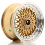 JR Wheels JR9 16x8 ET25 BLANK Gold w/ Machined Lip - Image 2