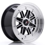 JR Wheels JR31 15x7.5 ET20 4H BLANK Gloss Black Machined Face - Image 2