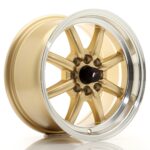 JR Wheels JR19 15x8 ET20 4x100/114 Gold w/ Machined Lip - Image 2
