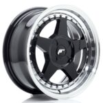 JR Wheels JR6 16x7 ET20-35 4H BLANK Gloss Black w/ Machined Lip - Image 2