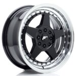 JR Wheels JR6 16x7 ET25 4x100/108 Gloss Black w/ Machined Lip - Image 2