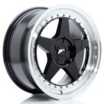 JR Wheels JR6 17x8 ET20-35 5H BLANK Gloss Black w/ Machined Lip - Image 2