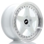 JR Wheels JR6 17x8 ET20-35 5H BLANK White w/ Machined Lip - Image 2