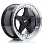 JR Wheels JR6 17x9 ET20-35 5H BLANK Gloss Black w/ Machined Lip - Image 2