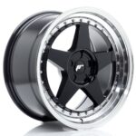 JR Wheels JR6 18x9,5 ET20-40 5H BLANK Gloss Black w/ Machined Lip - Image 2