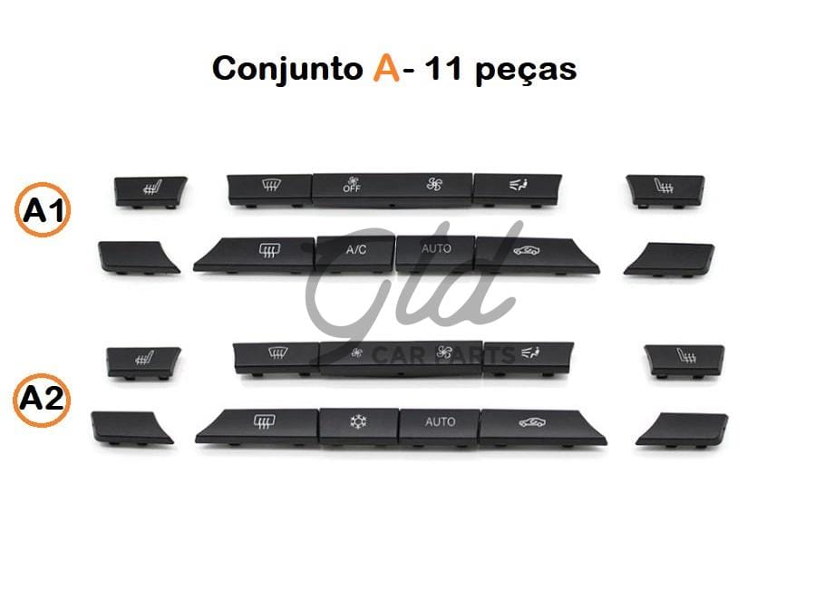 Conjunto de 11 botões Módulo Ar Condicionado BMW Série 5/6/7 X5 X6 F10 F16 2009-2020