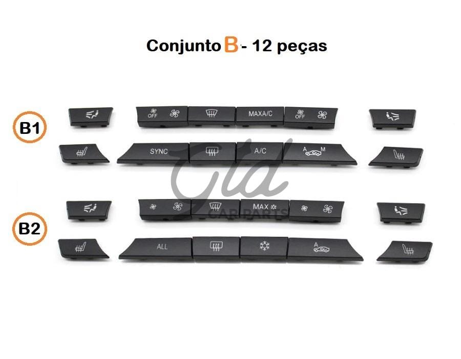 Conjunto de 12 botões Módulo Ar Condicionado BMW Série 5/6/7 X5 X6 F10 F16 2009-2020