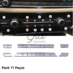 Conjunto de 11 botões Módulo Ar Condicionado Cinza BMW Série 5/6/7 F10 F11 F01 F02 F06