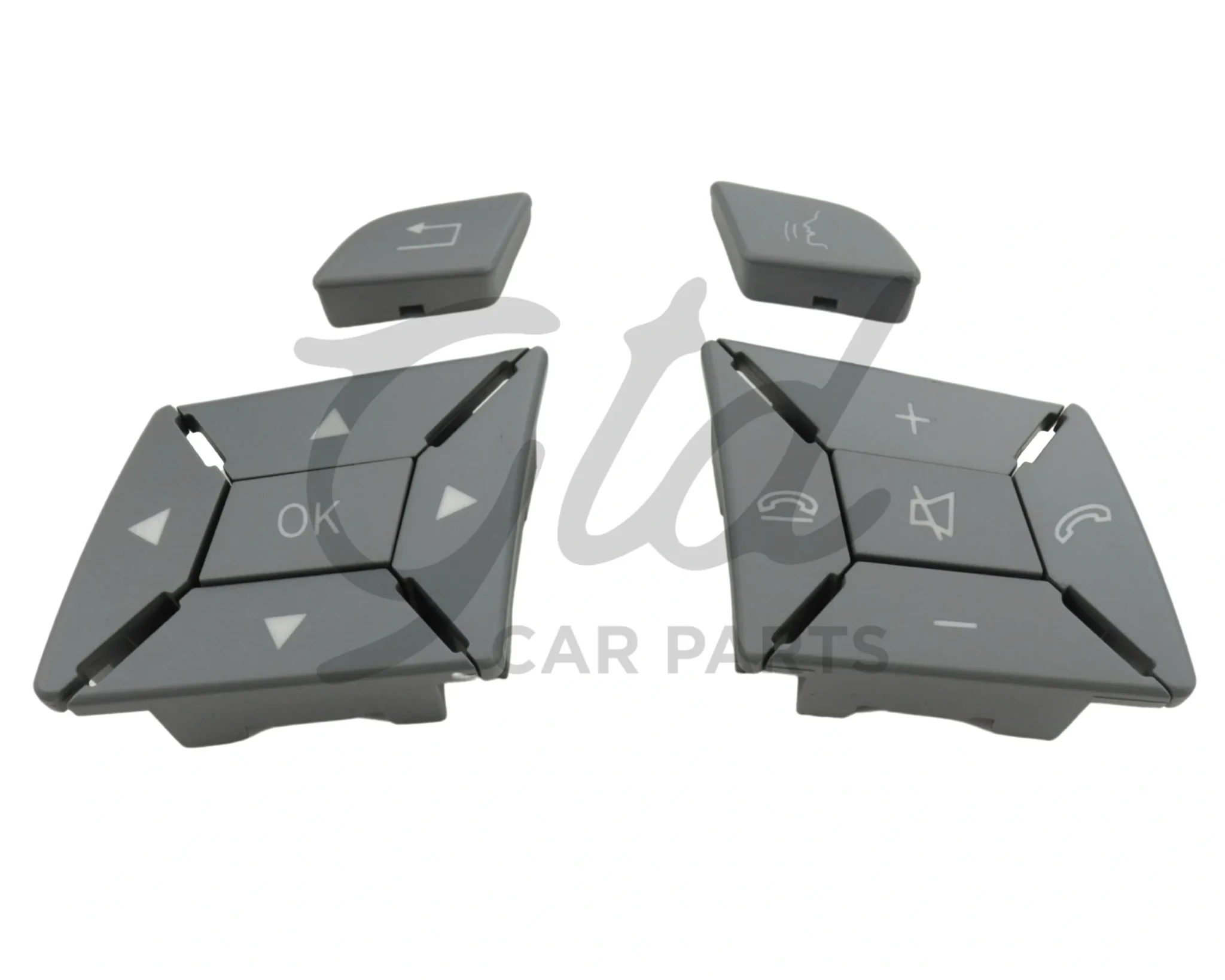 Botões Volante Cinza Mercedes-Benz Classe C E GLK CLA GLA B CLS SLK SLC W204 W207 W212 W117 W246 W172