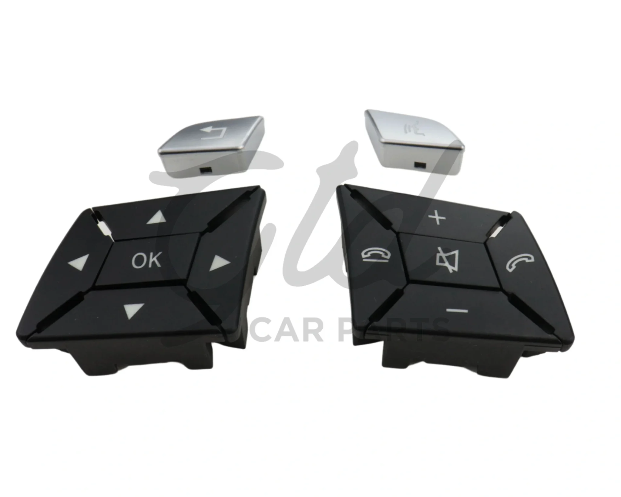 Botões Volante Preto Mercedes-Benz Classe C E GLK CLA GLA B CLS SLK SLC W204 W207 W212 W117 W246 W172