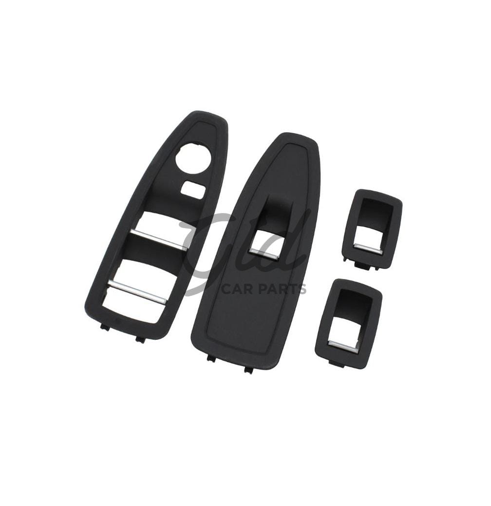 Conjunto de 4 Molduras Vidros Preto BMW Série 1/3/4 F20 F30 F36 S/ Esp. Rebatíveis