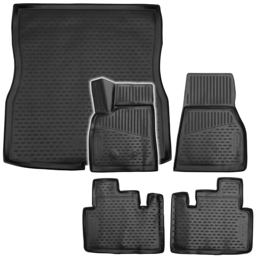 Tapetes Interiores Completos em Borracha Tesla Modelo S Facelift 2017->