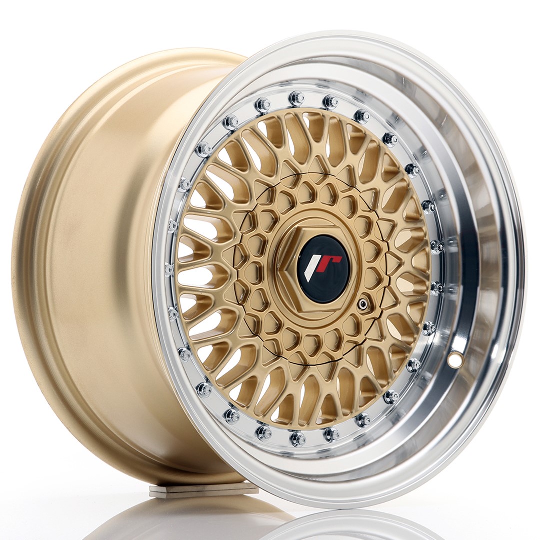32841_0_23595 JR Wheels JR9 15x8 ET20 4x100/108 Gold w/ Machined Lip - Image 1