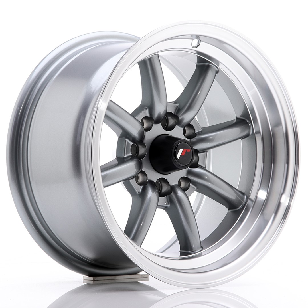 37843_0_23722 JR Wheels JR19 14x8 ET-13 4x100/114 Gun Metal w/ Machined Lip - Image 1