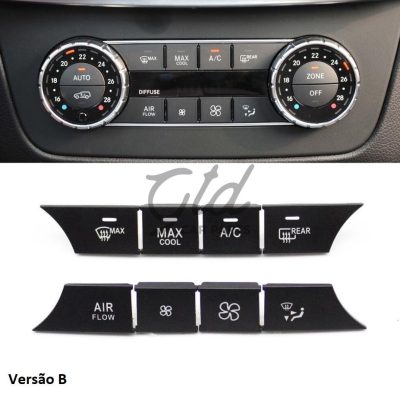 Conjunto de 8 Botões Módulo Ar Condicionado Mercedes-Benz ML GL GLS W166 W292 2012-2019 Versão B
