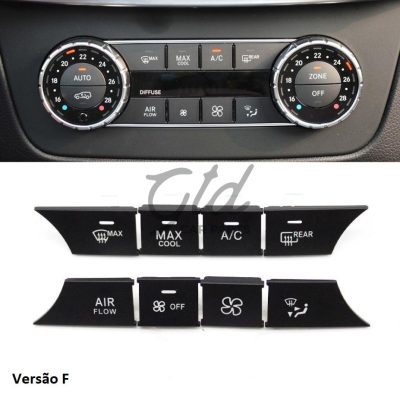Conjunto de 8 Botões Módulo Ar Condicionado Mercedes-Benz ML GL GLS W166 W292 2012-2019 Versão F