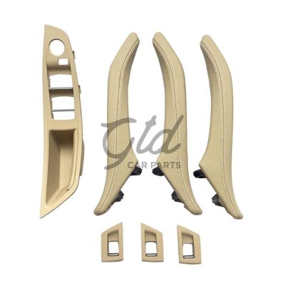 Conjunto de Puxadores Bege C/ Pele BMW Serie 5 F10 F11 F18 2010-2017 S/ Esp. Rebatível