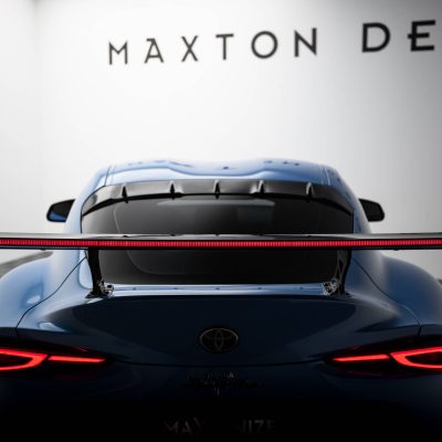 Carbon Spoiler With External Brackets Uprights + LED Toyota Supra Mk5