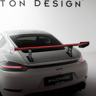 Carbon Spoiler With Internal Brackets Uprights V.1 + LED Porsche 718 Cayman 982c