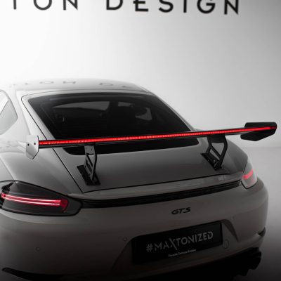 Carbon Spoiler With Internal Brackets Uprights V.2 + LED Porsche 718 Cayman 982c