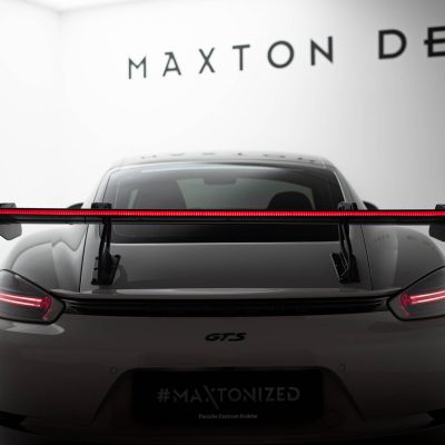 Carbon Spoiler With Upper Swan Mounting V.2 + LED Porsche 718 Cayman 982c